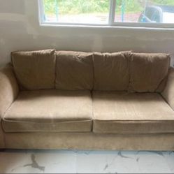 Mustard Yellow Pullout Sofa (4 Seater)