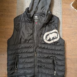 Echo Unlimited Men's Large Puffer Vest Black Hooded