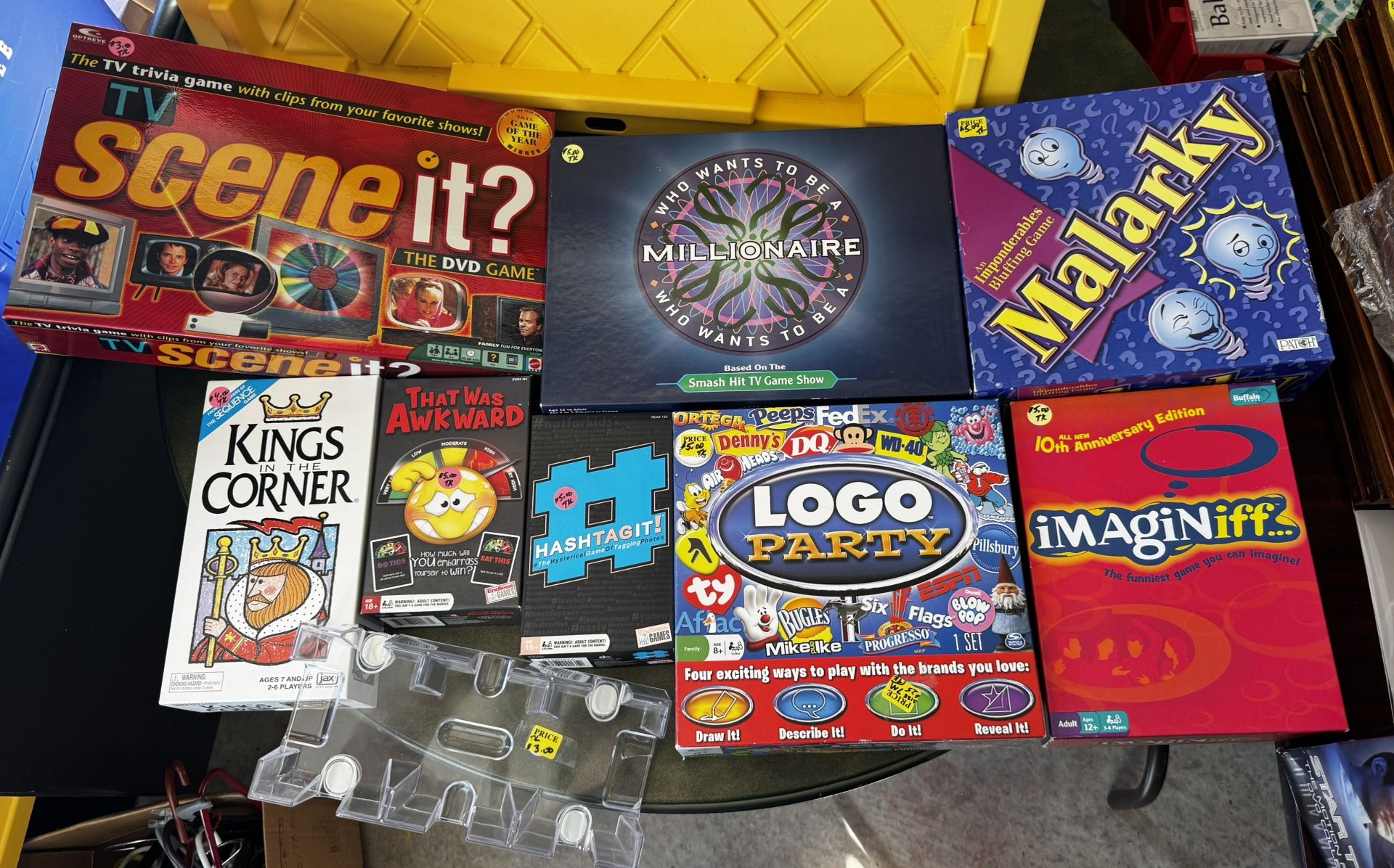 8 Box Games-$5 ea or 8 for $35& 1 Plastic 3-Compartments Cards Holder w/Rubber Feet-$3