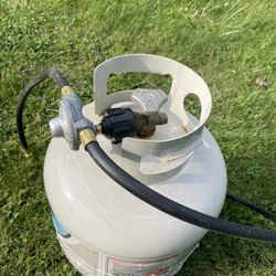 Full propane tank with connector