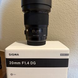 Sigma 20mm f/1.4 DG ART Lens for Canon EF  in excellent condition