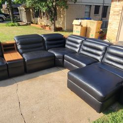 New Black Leather Couch