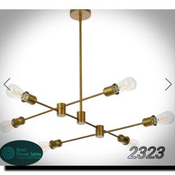 Xavier 6 Light 31 inch Brass Pendant Ceiling Light

