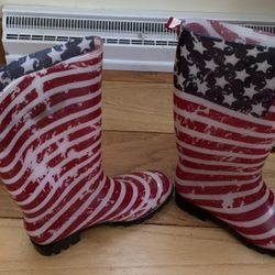 Patriotic Flag Rain Boots 6
