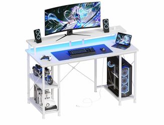 Brand New 48” Gaming Desk w/ LED Lights & Power Outlet