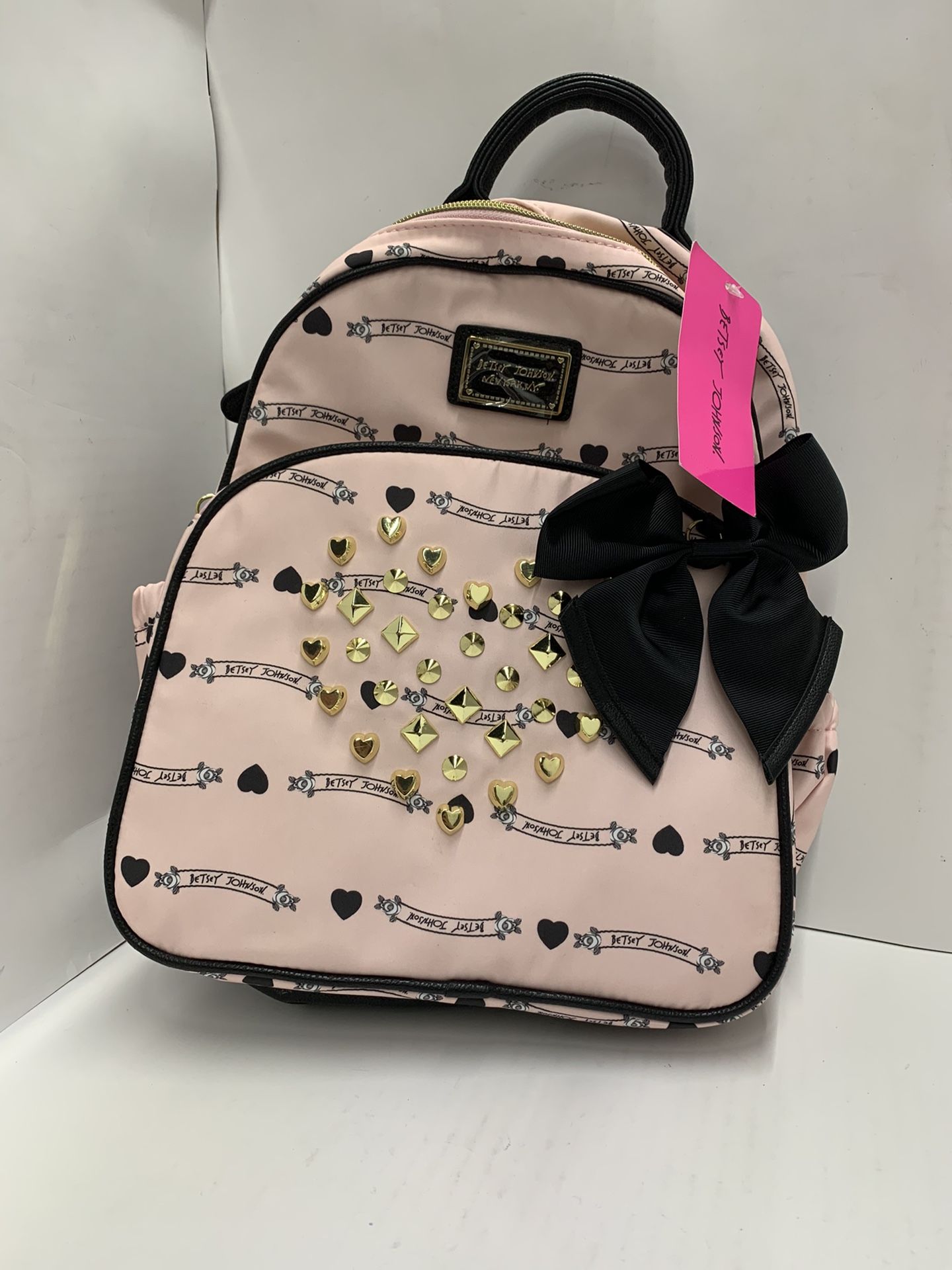 Betsey Johnson Pink Stud Backpack