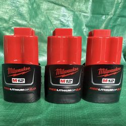 M12 Milwaukee Batteries (3-Pack)