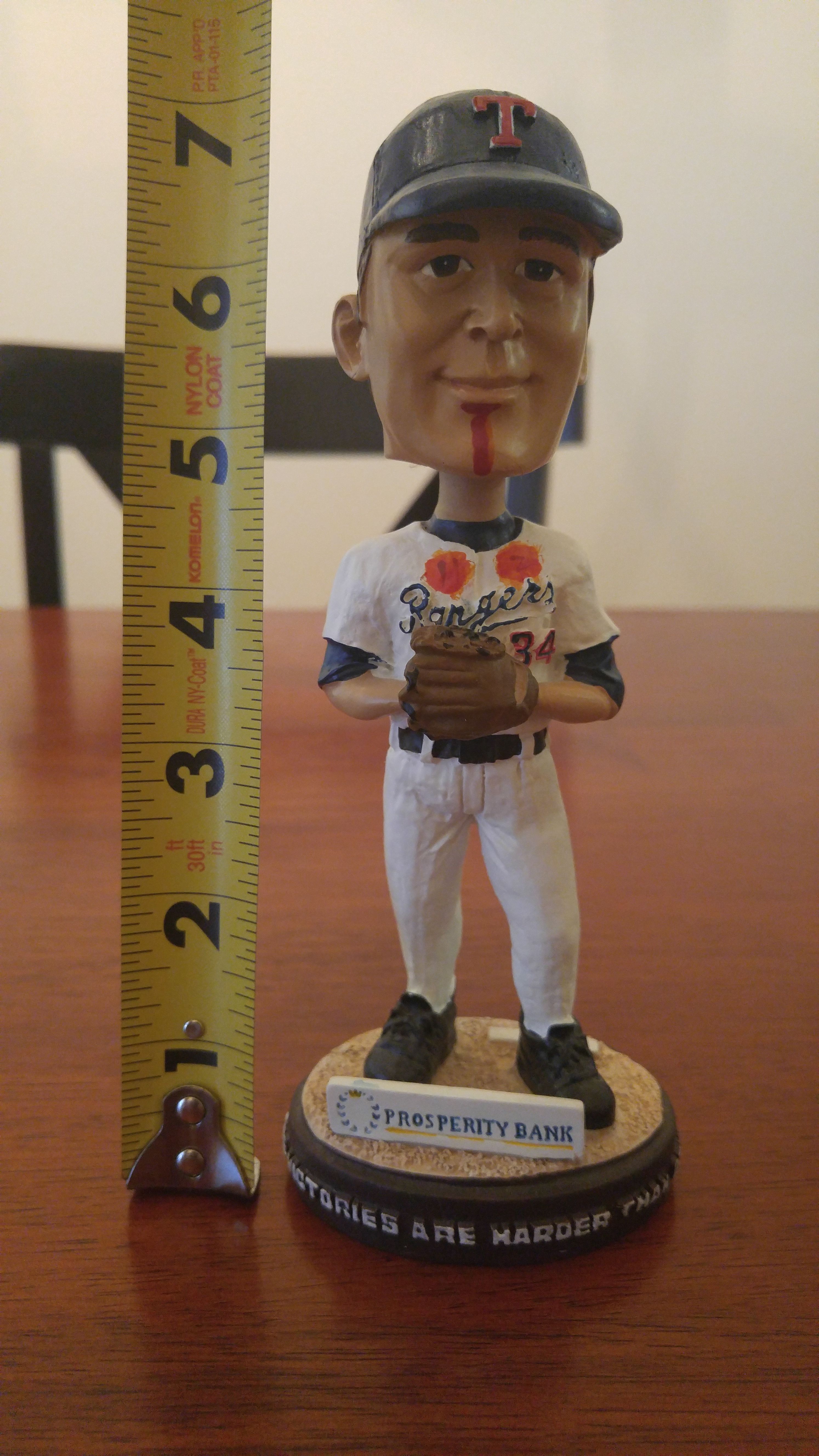 Nolan Ryan Bloody Lip Bobble head - Texas Rangers
