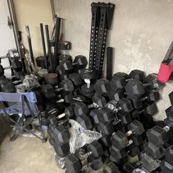 Rubber Hex Dumbbells $1.40/lb BRAND NEW