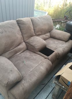 light brown suede couch