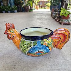 Talavera Rooster Clay Pots, Planters,Plants, Pottery $55 cada uno.