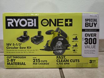 BRAND NEW Roybi ONE+ 18V Cordless 5-1/2" Circular Saw Kit w/ 2.0Ah & 4.0Ah Lithium High Performance  Batteries and Charger