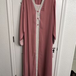 Pink Diamond Abaya With Belt