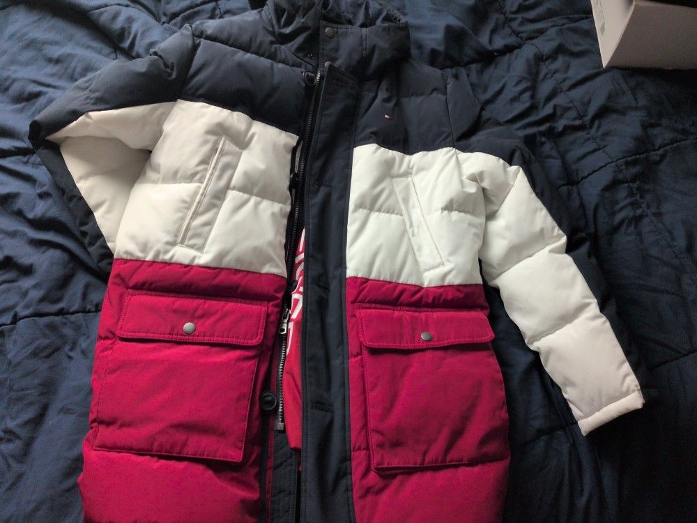 Large Tommy Hilfiger Men's Arctic Cloth Heavyweight Performance Parka jacket.