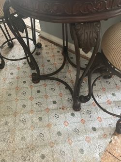 Cherry Wood Glass Stand With Chairs