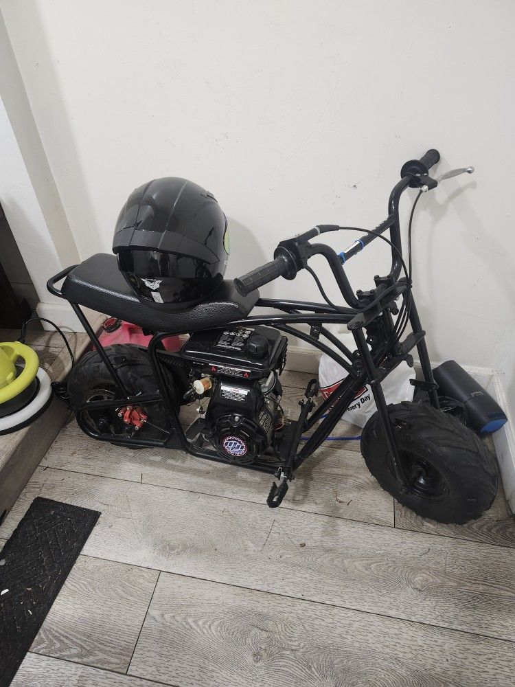 mini gas motorcycle  and helmet brand new for sale