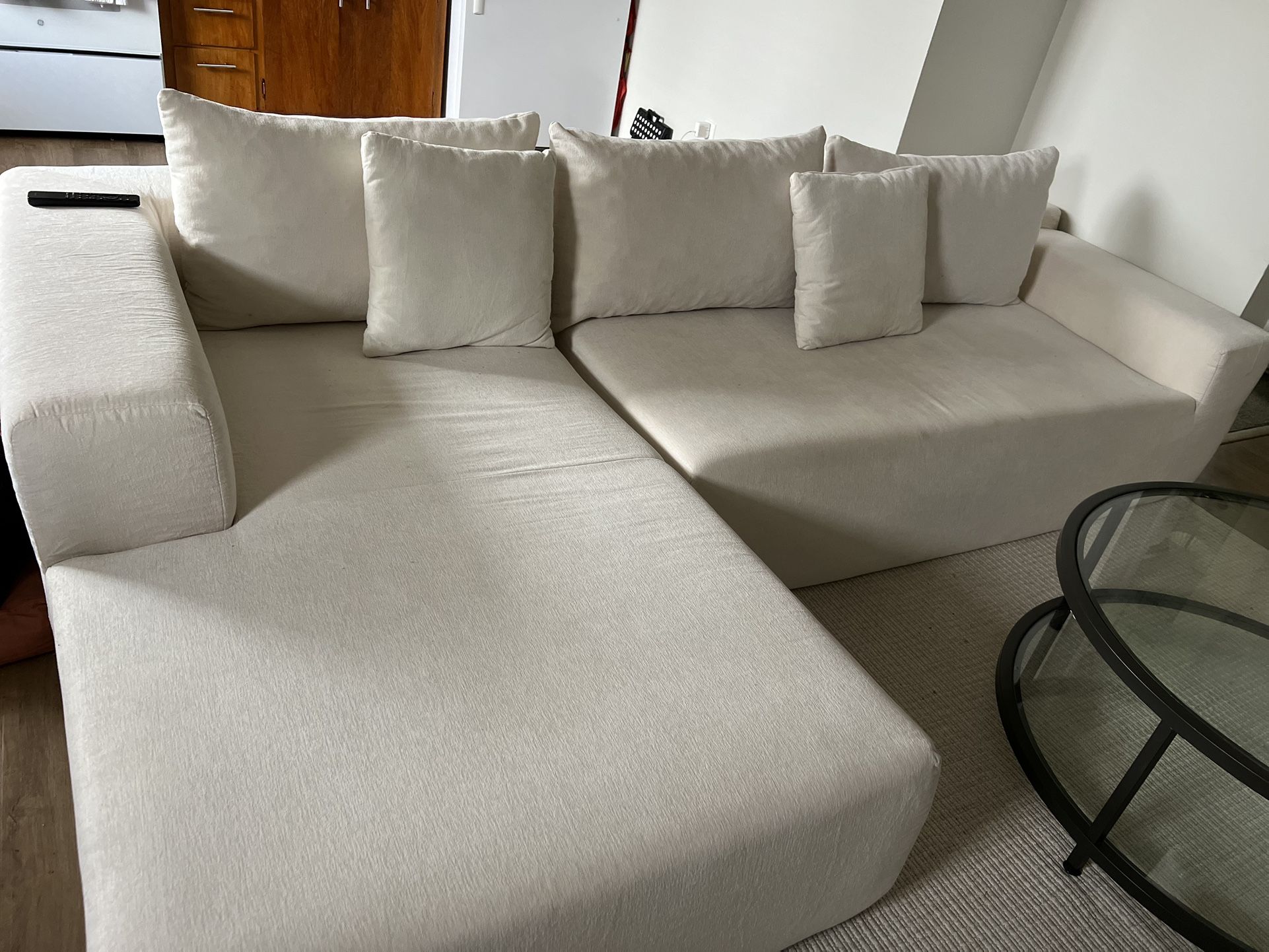 White/Creme Sectional Couch