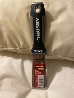 Husky 1 1/2” stiff stainless steel putty knife scraper