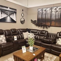 Power Reclining Sectional Available For Immediate Delivery 