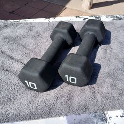PAIR of 10lbs Neoprene Coated Dumbbells