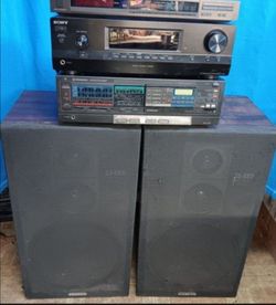 Old School vintage sony Technics Sanyo Sound System