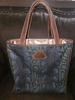 Women’s Consuela Rattler Classic Snake Print Leather Tote Bag