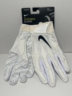Nike Superbad Football Gloves Sticky Padded White/Gray Men’s 2XL PGF873-102 New