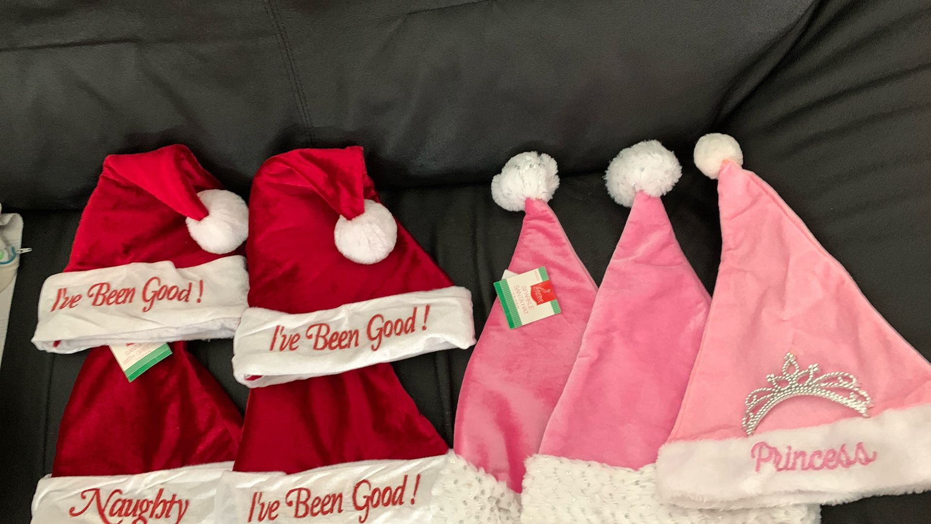 Santa Hats Red & Pink $3-$5 each, used & new. 