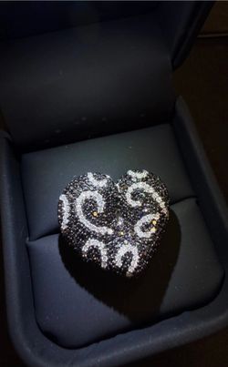 💎 14k Ring With Natural Black and White Diamond
