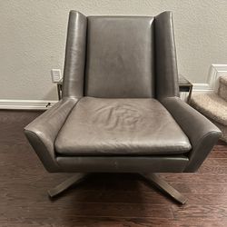 (It’s Available) Luke Leather Restoration Hardware Style Swivel Chair