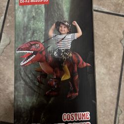 Inflatable Dinosaur Costume For Kids, Ride On Raptor