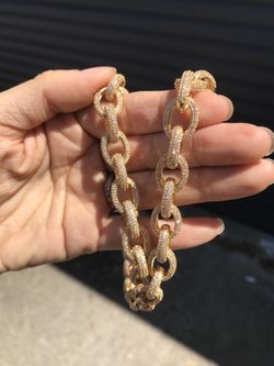 Iced out link chain hip pop men’s set