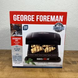 George Foreman 60” sq in Family Size Electric Grill Nonstick Fat Removing – New in Box