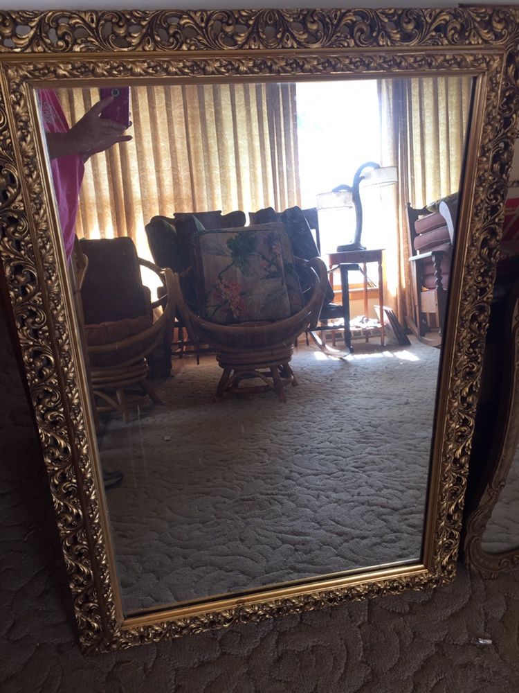 Vintage Ornate Wooden Mirror