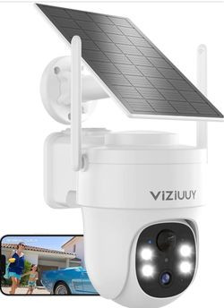Viziuuy Solar Security Cameras Wireless Outdoor, 3mp Pan Tilt 360â°wifi Camera..