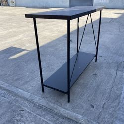 Wood and Metal Console Table (Black)
