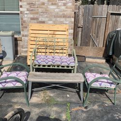 2 Person Swinging Bench 2 Separate Prio Cages And Wooden Bench Set (not Sold Seperatly !!!)