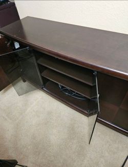 TV Stand - Dark Heavy Wood