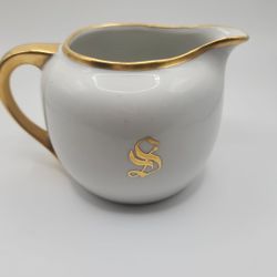 Vintage Bavarian Creamer W Gold Trim