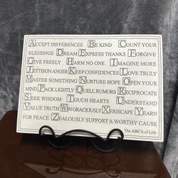 ABCs of Life Placard With Stand 