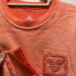 Disney Parks Walt Disney World Orange Peach Coral Ombre Glitter Spirit Jersey