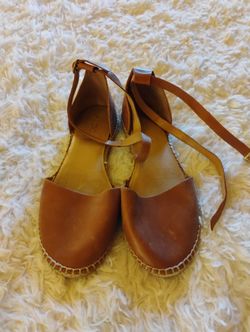 Aldo Leather Tan Flats