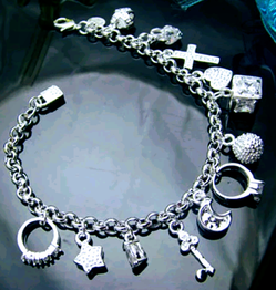 SILVER PLATED CHARMS BRACELET