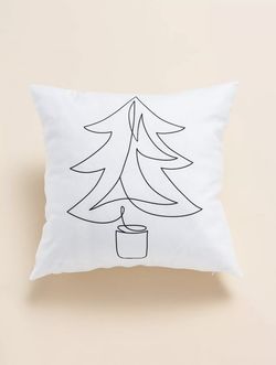 Holiday Christmas Tree Pillow Cover 17.5x17.5