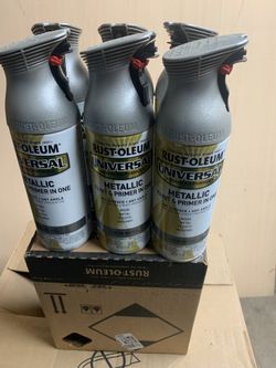 Rust-Oleum 249130-6PK Universal All Surface Metallic Spray Paint, 11 oz, Satin Nickel, 6 Pack