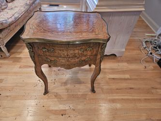 French Louis XV Style Bombe Commode with Marquetry & Ormolu Mounts