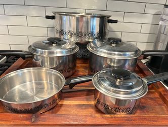 Vintage EKCO 3 Ply Stainless Steel 8 Piece Set~ Made in the USA