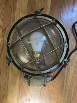 Heavy Brass Boat Light, Swedish, Marinarmatur: works, cash P/U