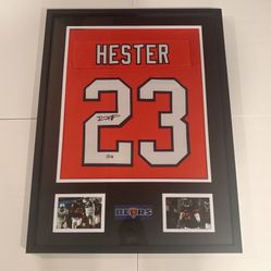 Devin Hester Signed and Framed Jersey - Beckett Authenticated Autograph