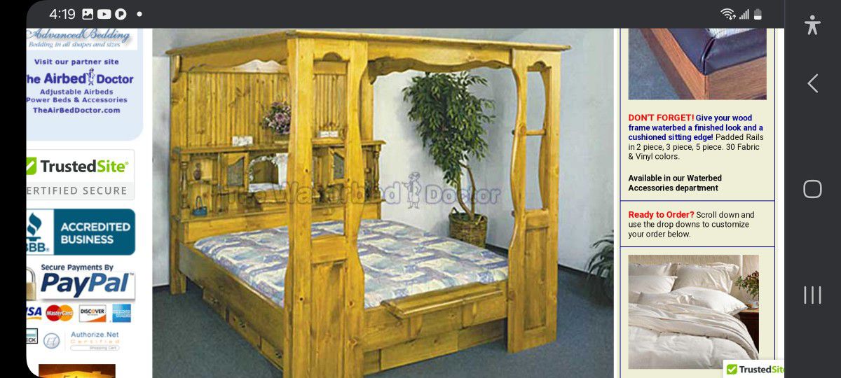 King size bedframe water bed frame or air bed frame